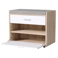 Artiss Shoe Cabinet Bench Shoes Storage Organiser Rack Fabric Seat Wooden Cupboard Up to 8 pairs