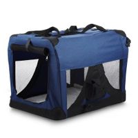 Portable Soft Crate Pet Carrier- 82cm Extra Large, Waterproof, Navy Blue