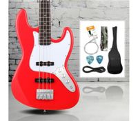 Full Size Electric Bass Guitar Pack (Red)