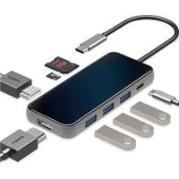 Triple Display USB C HUB with 2 HDMI, 8 in 1 USB-C Laptop Docking Station with 87W PD, 3 USB3.0, SD/TF Card Reader for iPad MacBook Air Pro Samsung