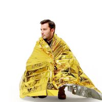 Folding Emergency Thermal Blanket Outdoor Waterproof 210Cm*160Cm Gold Survival Rescue Shelter Outdoor Camping Keep Warm