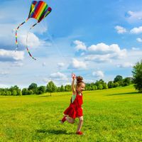 3D Rainbow Soft Parafoil Kite Easy to Fly Pocket Size 12X16X2cm Lawn, Beach, Garden Family Gatherings 12X16X2cm