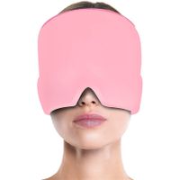 Form Fitting Head Gel Ice Cap Cold Therapy  Ice Head Wrap Ice Pack Mask Cold Cap-Pink