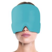 Form Fitting Head Gel Ice Cap Cold Therapy  Ice Head Wrap Ice Pack Mask Cold Cap-Blue
