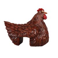 Resin Garden Ornaments, Hen Statue Animal Decor Sculpture Decor for Garden Staircase Garden Farmhouse Outdoor Decor Desktop Ornaments (Brown)