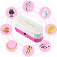 Ultrasonic Jewelry Cleaner Denture Eye Glasses Coins Silver Cleaning Machine Color Pink