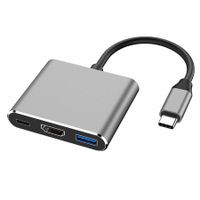 USB C to HDMI Adapter, Type C to HDMI 4K, USB 3.0 Port, USB C Charging Port Converter Adapter Compatible with MacBook, iPad Pro, Surface