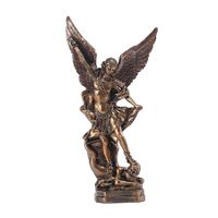 Saint Michael the Archangel Resin Demon Statue Religious Catholic Peace Justice Home Office Ornament Collectible Gift(31.5X16X7.6CM)