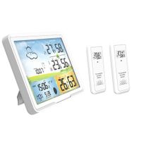 Multifunction Weather Station Wireless Colorful LCD Alarm Clock Indoor Weather Forecast Barometer Thermometer Hygrometer