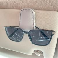 Sunglasses Holders for Car Sun Visor,Magnetic Leather Glasses Eyeglass Hanger Clip for Car,Ticket Card Clip Eyeglasses Mount,Car Visor Accessories (Grey)
