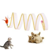 Folded Cat Tunnel, Folded Cat Tunnel Spring, Folded Cat Tunnel Toy, Folded Cat Tunnel for Indoor, Cat Tunnel Tube Pet Collapsible Toy