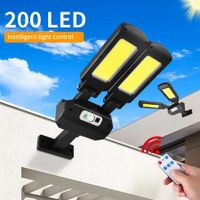 200COB Double-headed Solar Street Lamp PIR Motion Sensor 3000mAh IP65 Waterproof Solar Led Light Outdoor Garden Wall Patio Light