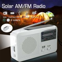 Emergency  Solar Powered Hand-cranked Radio LED flashlights Siren FM/AM Weather Radio with Rechargeable USB Phone Charger Suitable for Outdoor Camping(White)