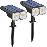 Solar Spot Lights Outdoor, 18LED Solar Lights Outdoor Waterproof Spotlights 2 Pack