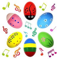 Easter Basket Stuffers Maracas Eggs for Kids Set of 6 Easter Eggs  Wooden Percussion Musical Shaker Egg for Toddlers Kids Babies Boys Girls  Gifts