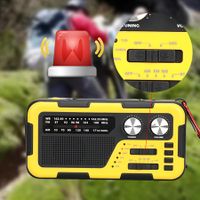 Emergency Solar Hand Crank Weather Radio AM/FM Radio Waterproof 2000mAh Power Bank Bluetooth Speaker LED Flashlight Phone Charge