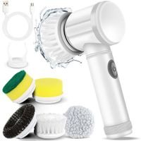 Electric Spin Scrubber Electric Cleaning Brush Cordless Power Scrubber with 5 Replaceable Brush Heads Handheld Power Shower Scrubber for Bathtub,Floor,Wall,Tile,Toilet,Window,Sink