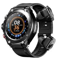 2023 Newest Smart Watch Bracelet 2 in 1 TWS Wireless Earbuds 1.28Inch Heart Rate Blood Pressure Sports Waterproof Smartwatch Color Black