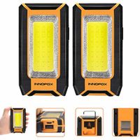 LED Rechargeable Magnetic Work Light 40W 1500Lumens,Hanging Hook 3 Lighting Modes,Job Site Lighting for Car Repairing,Camping,Working,and Hurricane (2 pack)