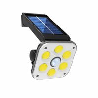 Solar Light Outdoor 54 COB LED Motion Sensor Light, 2400mah 360～ Rotating Head Wide Angle Illumination, 3 Modes Wireless Security Wall Lighting