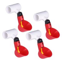 Chicken Water Cups, 4-Pack PVC Chicken Waterer Fittings, Automatic Chicken Waterer for Chicken Ducks, Quail