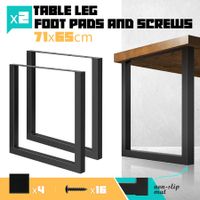 Coffee Dining Table Leg Metal Base Console Desk Bench Furniture Feet Black Industrial Steel for Bar Cafe Home Office Bedside 2PCS