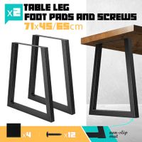 Coffee Dining Table Leg Metal Bench Console Feet Furniture Base Black Steel Industrial for Bar Home Office Cafe Bedside 2PCS