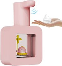 Automatic Soap Dispenser Unicorns Touchless Night Light Soap Dispenser 400ml Rechargeable for Kids Bathroom-Pink