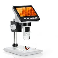 4.3" Coin Microscope,LCD Digital Microscope 1000x,Coin Magnifier with 8 Adjustable LED Lights,PC View,Windows Compatible(White)