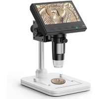 4.3" Coin Microscope,LCD Digital Microscope 1000x,Coin Magnifier with 8 Adjustable LED Lights,PC View,Windows Compatible