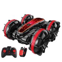 Amphibious RC Car remote control 2.4G 4Wd Double-Sided Stunt toys for boys Girls Red