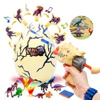 Dinosaur Blaster Toy,Electronic Targets Dino Play Set,Dino Eggs,Dinosaur Playset Mat with Light and Sound 24 Refill Darts & 2 Dart Bands