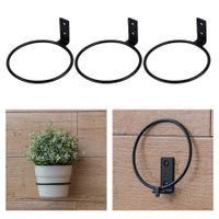 Wall Mounting Flower Pot Holder Ring Planters Rack Railing Outdoor Decor Office 6 Inch