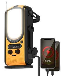 Emergency Solar Hand Crank Radio,6000mAh Hand Crank FM/NOAA Weather Radio 4 Ways Powered,Portable Battery Operated Radio
