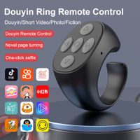 For TikTok Ring Bluetooth Remote Control Fingertip Selfie Video Controller Automatic Page Turner Browsing For Mobile Phone Color Black