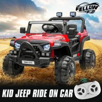 Off Road Ride On Toy Electric Remote Control Jeep for Kids Children 2.4G MP3 Flashing Lights Dual Openable Door