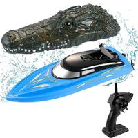 Remote Control Boats with Crocodile Top for Pools and Lakes, 10km/h High Speed Mini Boat Toys for Kids Adults Boys Girls