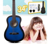 34" Kids Steel String Acoustic Guitar Pack (blue)
