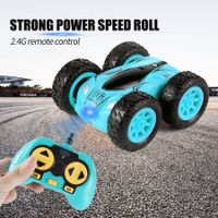 Mini Remote Control Stunt Toy, 4WD 2.4Ghz with Double Sided Remote Control Toy for Boys Girls Birthday Without Battery