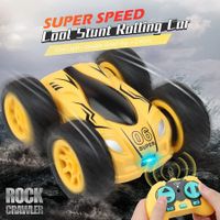 Mini Remote Control Stunt Toy, 4WD 2.4Ghz with Double Sided Remote Control Toy for Boys Girls Birthday Without Battery