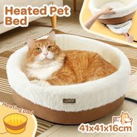 Heated Dog Cat Bed Pet Puppy Kitten Heater Washable Calming Heating Warmer Indoor Warming Comforting Nest 41x41x16cm