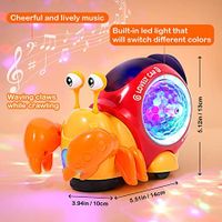 Crawling crab baby toys, early learning educational toys, interactive musical light-emitting crawling toys mobile children baby toys (orange)