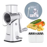 Rotary Cheese Grater and Shredder Vegetable Cutter 5 in 1 multifunctional Manual Mandoline Slicer for Home Use, Nuts Grinder