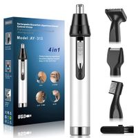 Ear and Nose Hair Trimmer for Men, Professional USB Rechargeable Nose Hair Vacuum Cleaning System, 4 in 1 Hair and Beard Trimmer for Women