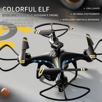 4K Drone Colorful Spirit HD Aerial-Photo Optical HELICOPTER Flow Positioning Return RC Obstacle Avoidance Four Axis Aircraf Dual Batteries Col Black