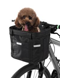 Pet Bicycle Front Basket Removable Waterproof Bike Handlebar Canvas Basket Pet Carrier Frame Bag Bicycle