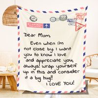 Premium Dear Mom Blanket Presents for Mother's Day Soft Cozy Flannel Throw Blanket Moms Blanket Gift-140*180 CM