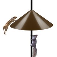 Wide Squirrel Baffle for Bird Feeder Pole,Outside Pole Mount Stopper & Bird House Guard for Outdoor Shepherd's Hook (Brown,19 Inch,1 Pack)