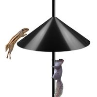 Wide Squirrel Baffle for Bird Feeder Pole,Outside Pole Mount Stopper & Bird House Guard for Outdoor Shepherd's Hook (Black,19 Inch,1 Pack)
