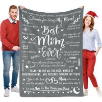 Best Mom Ever Gifts Mother's Day Letter Warm Soft Throw Blanket for Mom Grandma With Exquisite Gift Bag-130*150CM